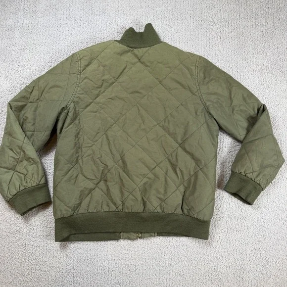 Quilted Bomber Jacket Mens XXL Olive Green Military MA1 Orange Lining Old Navy - Picture 3 of 7